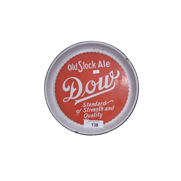 Vintage Old Stock Ale Dow porcelain beer tray 12"