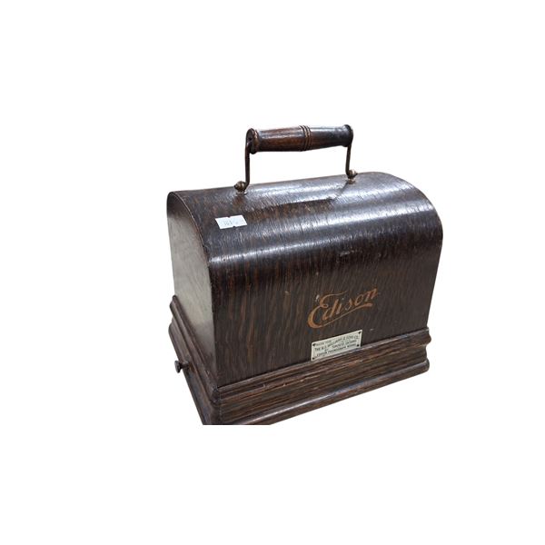 Vintage wooden Edison phonograph lid/cover 10"x7"x6"