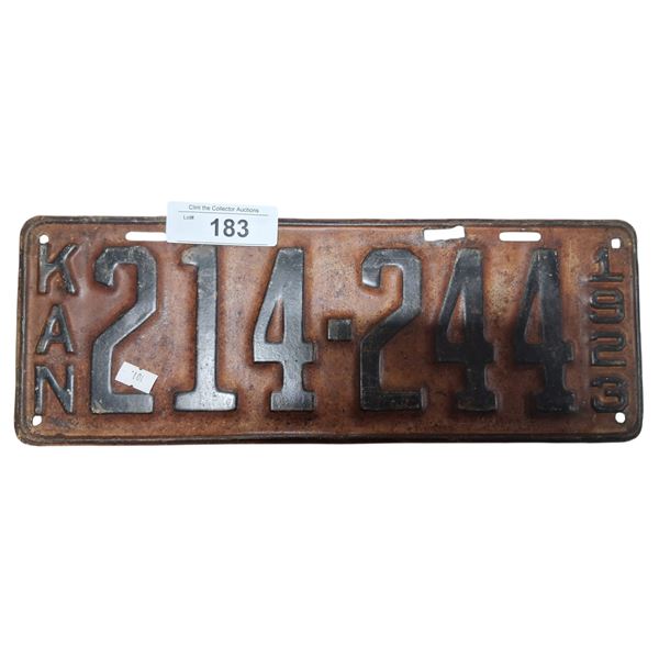 Antique 1923 Kansas plate