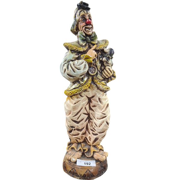 Vintage large clown statue, 23" tall