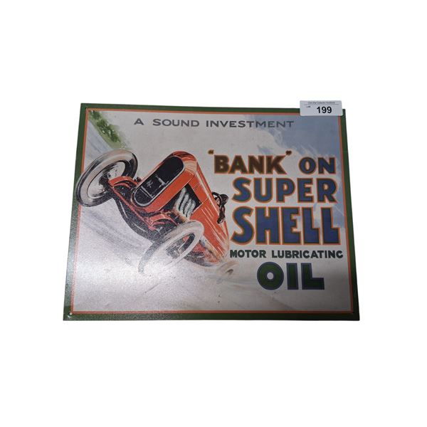 Vintage tin car sign 16"x12"