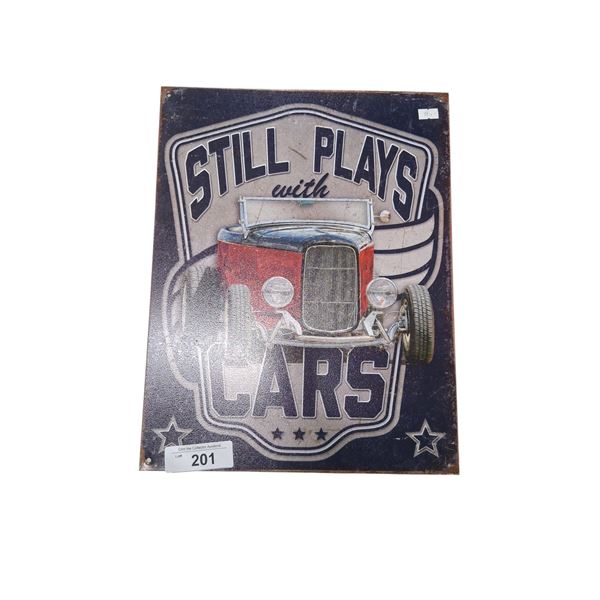 Tin car sign 16"x12"