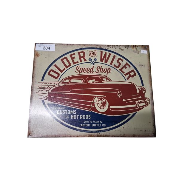 Tin car sign 16"x12"