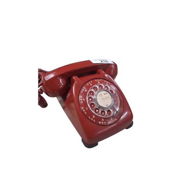 Vintage rotary phone red