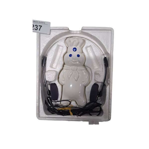 Vintage Pilsbury Dough Boy AM/FM Walkman radio, hard to find, 6.5" tall