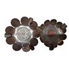 Image 3 : Collection of vintage ashtrays, cast iron axe in log plus Pesos