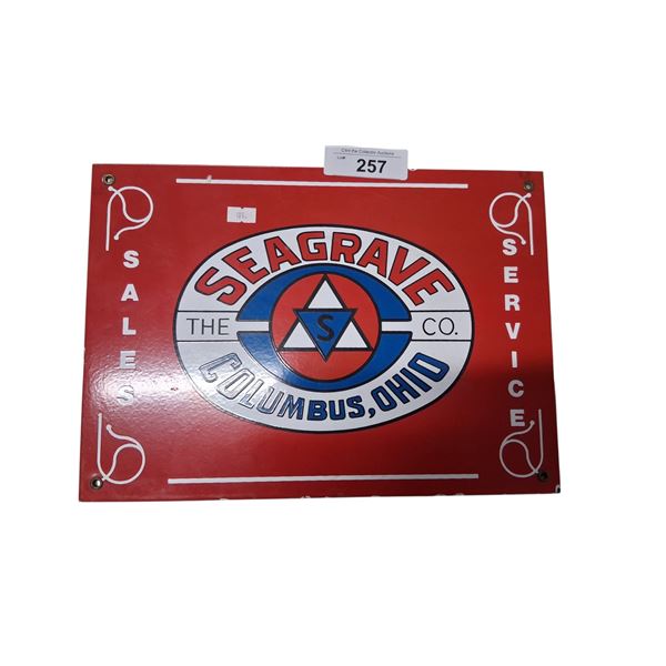 Thick porcelain Ande Rooney style sign, Segrave Sales 14"x10"