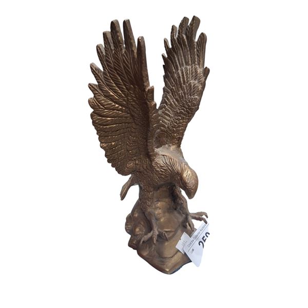 Vintage brass eagle 9" tall