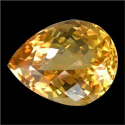 43.13ct Pear Checker Cut Orange Citrine Appraisal Estimate $1350 (GEM-16816)