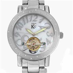 New Techno Com Diamond Bezel Mens Mother of Pearl Watch Retail $2945 (WAT-128)