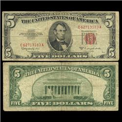 1953B $5 US Note Circulated Scarce (CUR-05990)