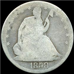 1858 Seated Half Circulated (COI-5868)