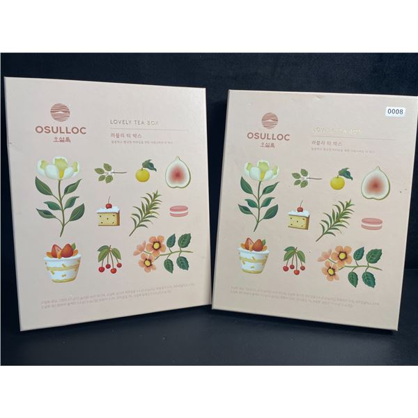 Lot of 2 OSULLOC Lovely Tea Gift Box Sets; Premium Korean Tea Sampler Sets - New!