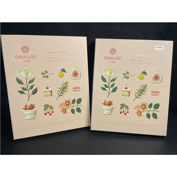Lot of 2 OSULLOC Lovely Tea Gift Box Sets; Premium Korean Tea Sampler Sets - New!