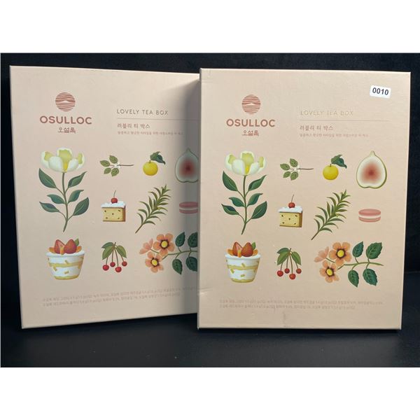 Lot of 2 OSULLOC Lovely Tea Gift Box Sets; Premium Korean Tea Sampler Sets - New!