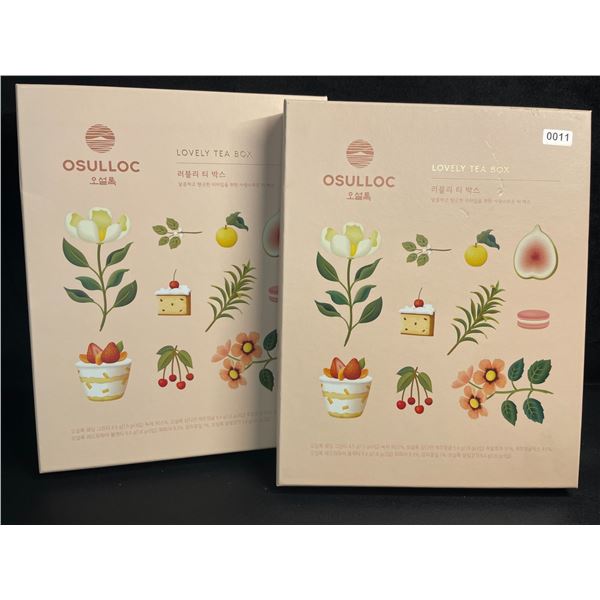 Lot of 2 OSULLOC Lovely Tea Gift Box Sets; Premium Korean Tea Sampler Sets - New!