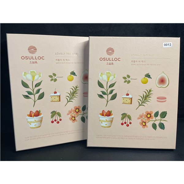 Lot of 2 OSULLOC Lovely Tea Gift Box Sets; Premium Korean Tea Sampler Sets - New!