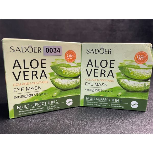 2 Boxes of Aloe Vera Collagen Soothing Eye Masks (60PCS/30 Pairs Per Box) - New