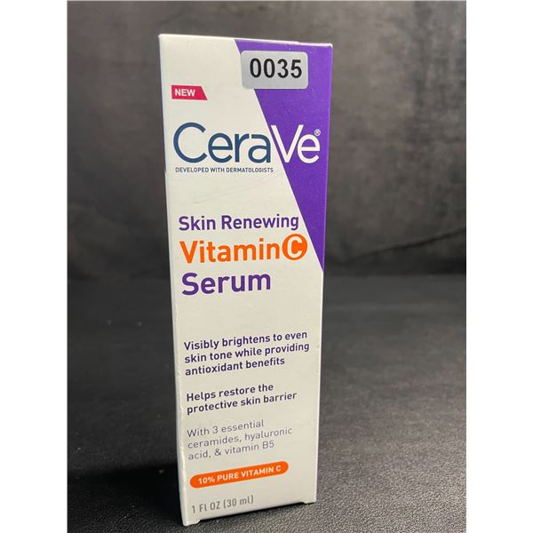 CeraVe Skin Renewing Vitamin C Serum (30ml) Visibly Brightens Skin Tone/Restores Skin - New