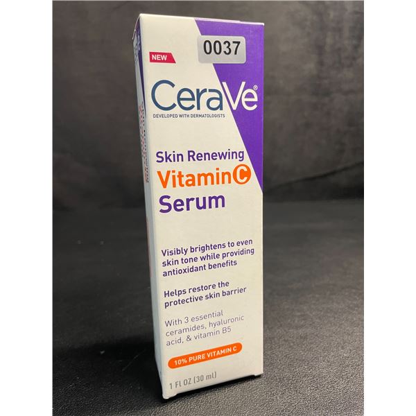 CeraVe Skin Renewing Vitamin C Serum (30ml) Visibly Brightens Skin Tone/Restores Skin - New