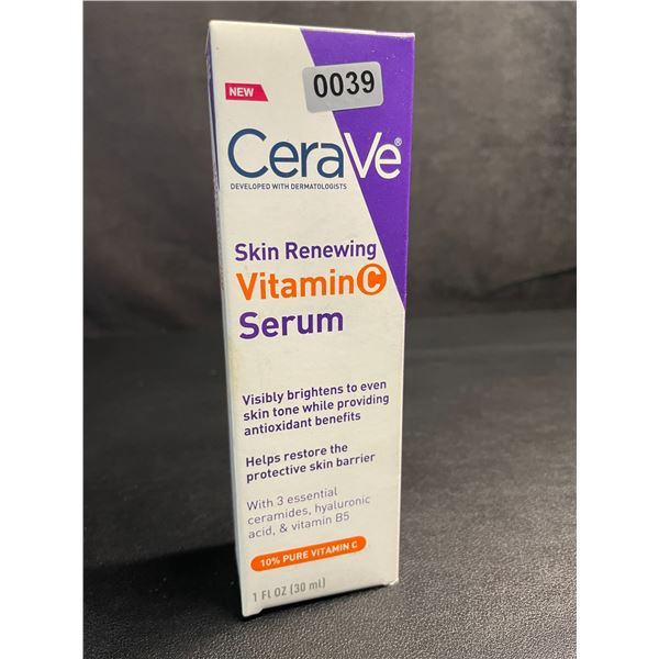 CeraVe Skin Renewing Vitamin C Serum (30ml) Visibly Brightens Skin Tone/Restores Skin - New