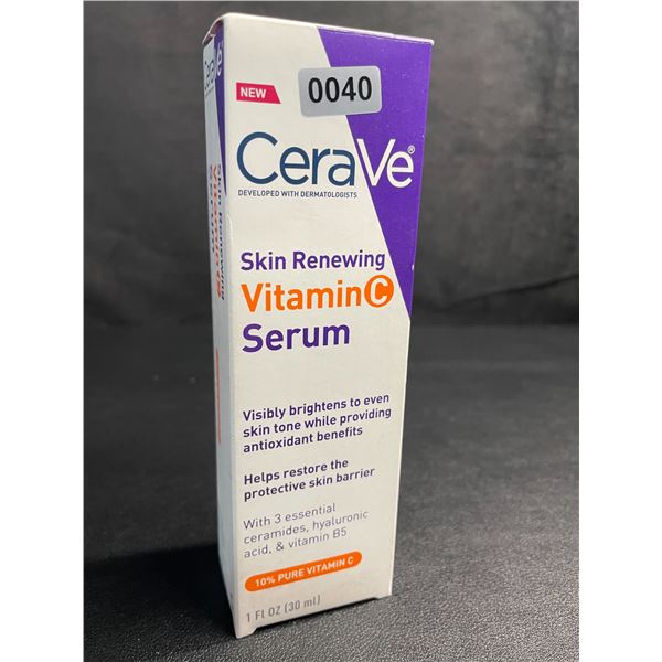 CeraVe Skin Renewing Vitamin C Serum (30ml) Visibly Brightens Skin Tone/Restores Skin - New