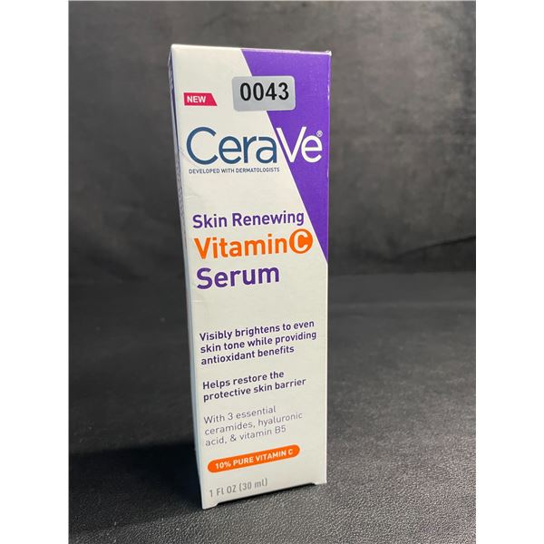 CeraVe Skin Renewing Vitamin C Serum (30ml) Visibly Brightens Skin Tone/Restores Skin - New