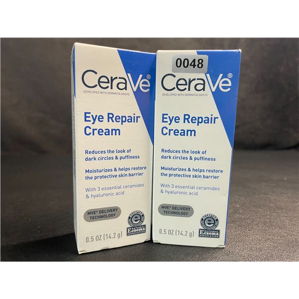 Lot of 2 CeraVe Eye Repair Creams (14.2g) Reduces Dark Circles/Eye Puffiness; Moisturizes/Repairs