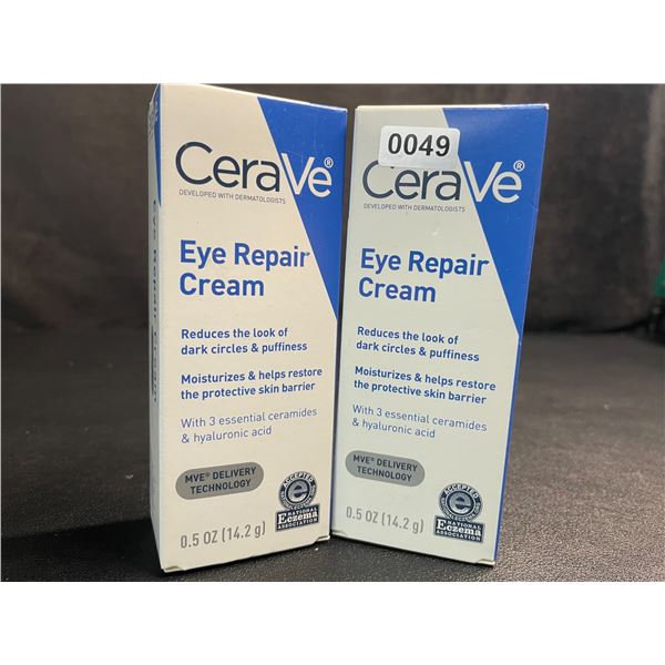Lot of 2 CeraVe Eye Repair Creams (14.2g) Reduces Dark Circles/Eye Puffiness; Moisturizes/Repairs