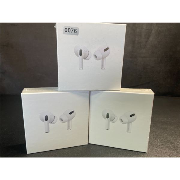 Lot of 3 Air-Pod Style Wireless Earbuds with Charging Cases - New Sealed!