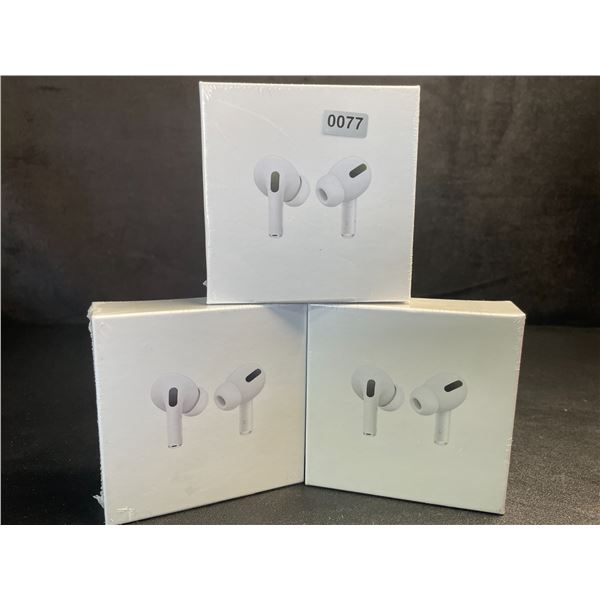 Lot of 3 Air-Pod Style Wireless Earbuds with Charging Cases - New Sealed!