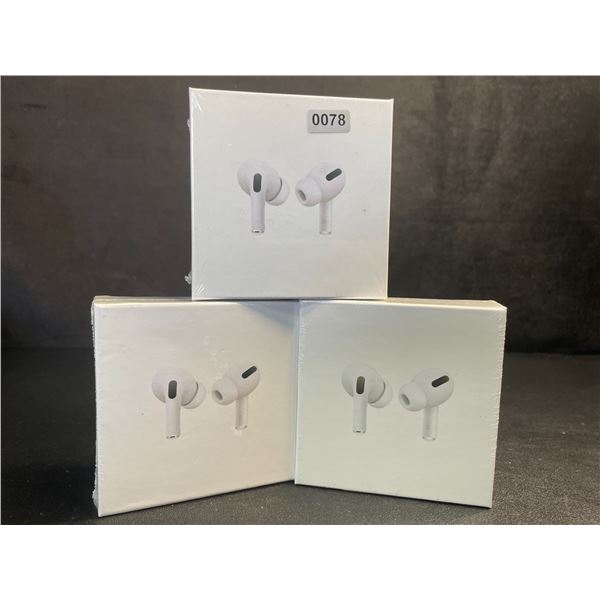 Lot of 3 Air-Pod Style Wireless Earbuds with Charging Cases - New Sealed!