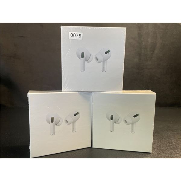 Lot of 3 Air-Pod Style Wireless Earbuds with Charging Cases - New Sealed!