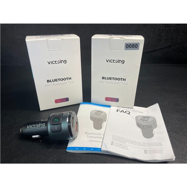 Lot of 2 Victsing Bluetooth FM Transmitters for Car - New
