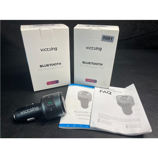 Lot of 2 Victsing Bluetooth FM Transmitters for Car - New