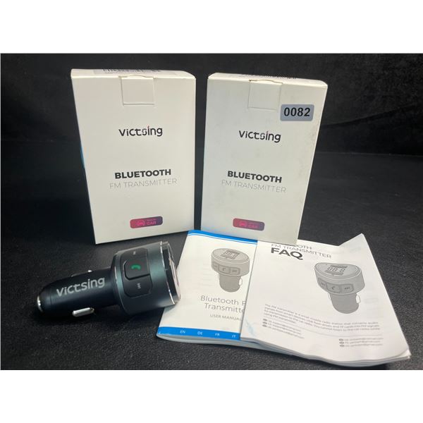 Lot of 2 Victsing Bluetooth FM Transmitters for Car - New