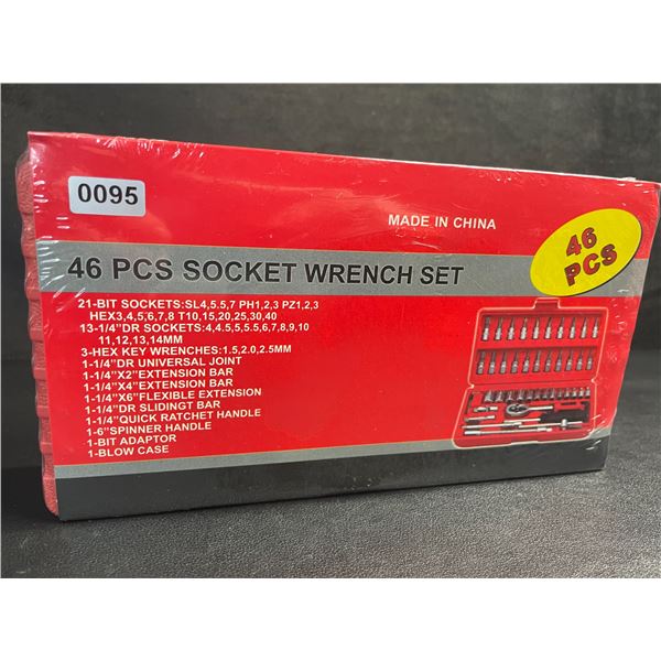 46PCS Socket Wrench Tool Set - 1/4" DR Sockets - New Sealed!