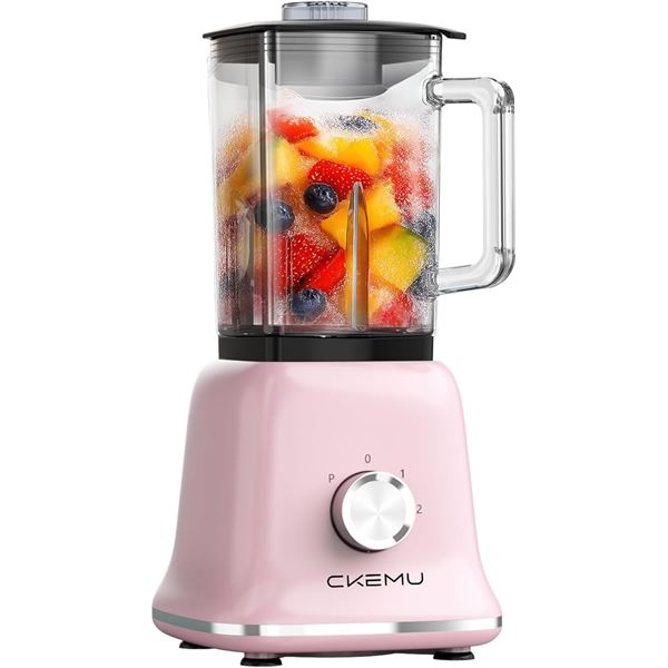 CKEMU Professional Glass Kitchen Blender for Smoothies/Drinks (58oz) 750 Watts (Pink) - NEW SEALED!