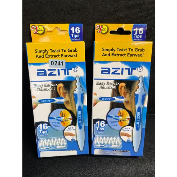 Lot of 2 Easy Twist Ear Wax Removal Kits with 16 Replacement Tips Each - New