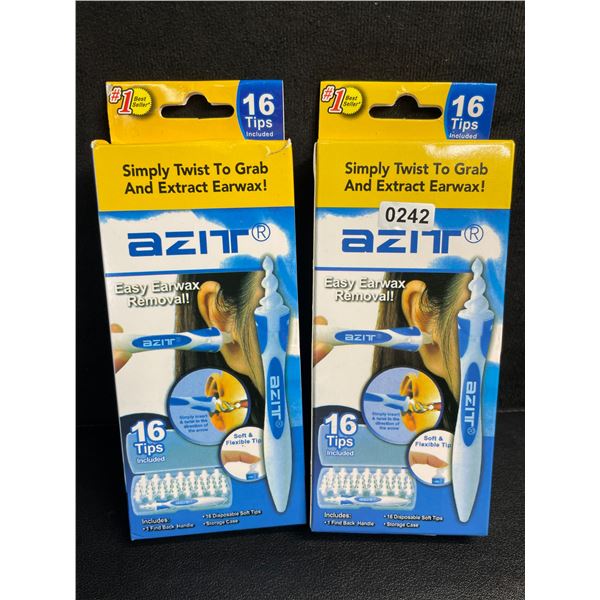 Lot of 2 Easy Twist Ear Wax Removal Kits with 16 Replacement Tips Each - New