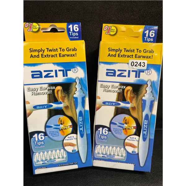 Lot of 2 Easy Twist Ear Wax Removal Kits with 16 Replacement Tips Each - New