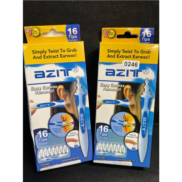 Lot of 2 Easy Twist Ear Wax Removal Kits with 16 Replacement Tips Each - New