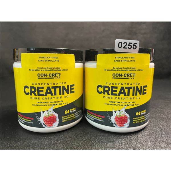 Lot of 2 Con-Cret Concentrated Creatine HCI Powder/Workout Supplement (61.4g) Raspberry Flavor - New
