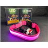 Image 1 : 2 Masbrill LED Light-Up Dog Collars - Rechargeable/Rainproof Super-Bright Design (Size S - Pink)