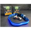 Image 1 : 2 Masbrill LED Light-Up Dog Collars - Rechargeable/Rainproof Super-Bright Design (Size M - Blue)