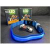 Image 1 : 2 Masbrill LED Light-Up Dog Collars - Rechargeable/Rainproof Super-Bright Design (Size M - Blue)