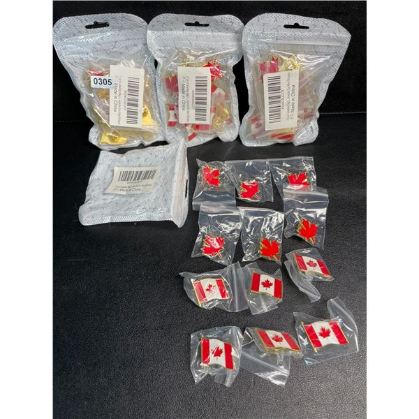4 Packs (12pcs Each) Canadian Flag Enamel Pins/Maple Leaf Canadian Pins - New