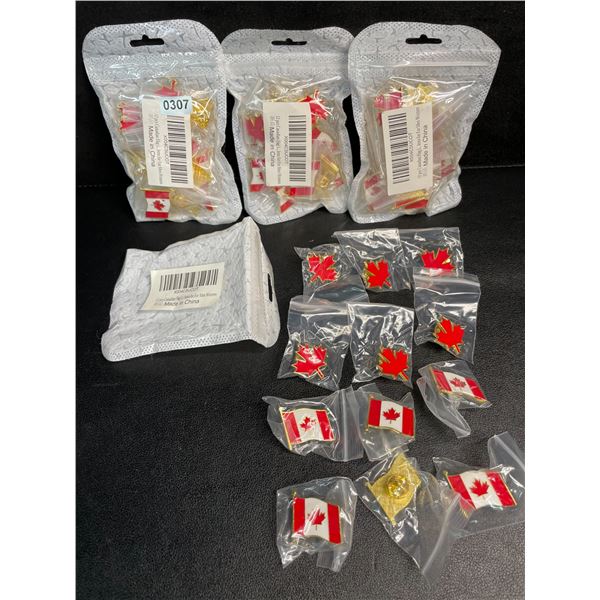 4 Packs (12pcs Each) Canadian Flag Enamel Pins/Maple Leaf Canadian Pins - New