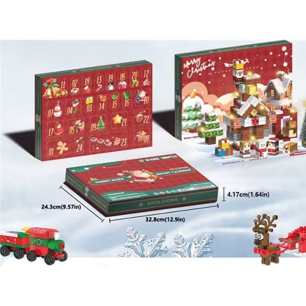 1 Christmas-Themed Magnetic Block Building Toy Advent Calendar - New Sealed!