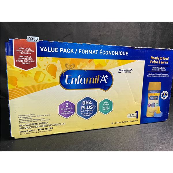 Enfamil A+ Ready to Feed Infant Formula 18 x 237ml Bottles (Stage 1; For 0-12 Months) - New Sealed